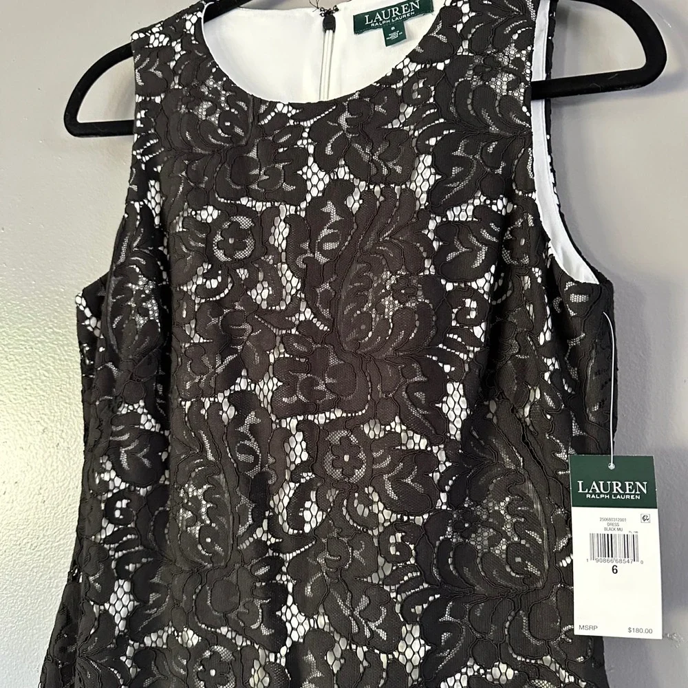 Lauren Ralph Lauren Tasha‎ Lace Overlay Sheath Dress SZ 6 NWT